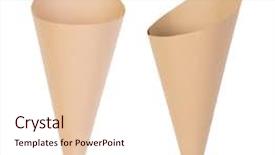  Presentation with paper - Presentation consisting of paper cornets isolated on white background and a lemonade colored foreground