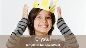  Presentation with crown of thorns - Presentation design with paper crown on his head background and a  colored foreground