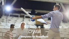  Presentation with coach - Slide set enhanced with paper crown using sword background and a gray colored foreground