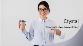  Presentation with paper imaging - Theme enhanced with paper cup in the office background and a light gray colored foreground