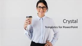  Presentation with secretary - Presentation design consisting of paper cup in the office background and a light gray colored foreground