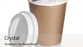  Presentation with coffee cup - Audience pleasing presentation theme consisting of paper cup of coffee isolated backdrop and a light gray colored foreground