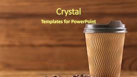  Presentation with coffee cup - PPT theme enhanced with paper cup of coffee background and a tawny brown colored foreground