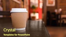  Presentation with cup coffee - Theme having paper cup with tasty coffee background and a  colored foreground