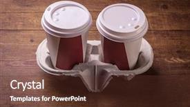  Presentation with coffe - PPT layouts having paper cups of coffee background and a  colored foreground