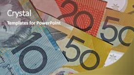  Presentation with australian - Colorful theme enhanced with banknote 50 dollars isolated - australian bank notes - closeup backdrop and a red colored foreground