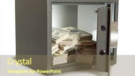  Presentation with open door - PPT layouts enhanced with banks safe with open door background and a mint green colored foreground