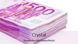  Presentation with euro - Presentation featuring stack of 500 euro banknotes background and a lemonade colored foreground