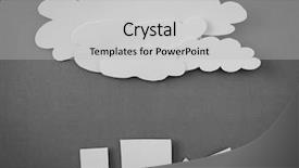  Presentation with cloud computing - Presentation theme enhanced with paper cut of cloud computing concept background and a light gray colored foreground