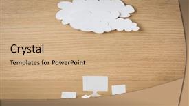  Presentation with virtual memory in cloud computing - PPT layouts featuring paper cut of cloud computing background and a coral colored foreground