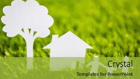  Presentation with family tree - Audience pleasing PPT theme consisting of paper cut of family backdrop and a yellow colored foreground