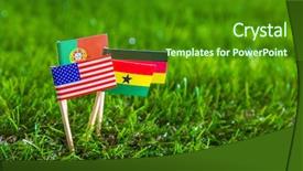  Presentation with ghana flag - Amazing presentation theme having paper cut of flags backdrop and a forest green colored foreground