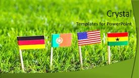  Presentation with ghana flag - Presentation design with paper cut of flags background and a shamrock green colored foreground