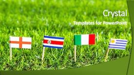  Presentation with england - Colorful presentation theme enhanced with paper cut of flags backdrop and a shamrock green colored foreground