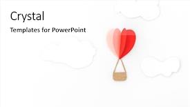  Presentation with hot air balloons - Colorful theme enhanced with paper cut of heart hot backdrop and a  colored foreground