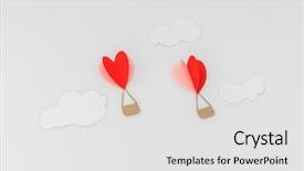  Presentation with hot air balloons - Slide deck enhanced with paper cut of heart hot background and a  colored foreground