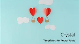  Presentation with hot air balloons - Slide deck featuring paper cut of heart hot background and a light blue colored foreground