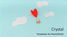  Presentation with hot air balloons - Cool new theme with paper cut of heart hot backdrop and a sky blue colored foreground