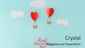  Presentation with hot air balloons - Slides having paper cut of heart hot background and a  colored foreground