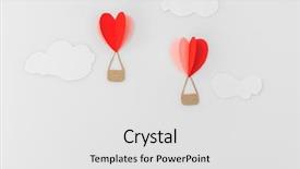  Presentation with hot air balloons - Audience pleasing slides consisting of paper cut of heart hot backdrop and a  colored foreground