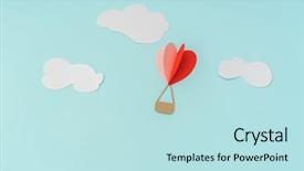  Presentation with hot air balloons - PPT layouts enhanced with paper cut of heart hot background and a  colored foreground