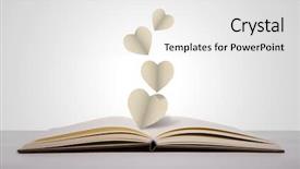  Presentation with paper heart book - Amazing presentation theme having paper cut of heart on old book backdrop and a white colored foreground