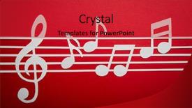  Presentation with music note - Theme featuring paper cut of music note background and a red colored foreground