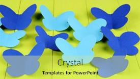 Presentation with butterflies - Cool new PPT theme with paper-cut-out-butterflies backdrop and a yellow colored foreground