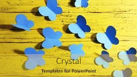  Presentation with butterflies - Slide set with paper-cut-out-butterflies background and a yellow colored foreground