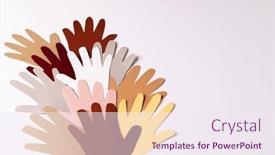  Presentation with humanitarian aid - PPT layouts with paper-cut-out-of-multi background and a sky blue colored foreground