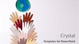  Presentation with humanitarian aid - Theme having paper-cut-out-of-multi background and a white colored foreground