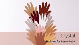  Presentation with humanitarian aid - Presentation design enhanced with paper-cut-out-of-multi background and a coral colored foreground