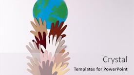  Presentation with humanitarian aid - Slides with paper-cut-out-of-multi background and a white colored foreground