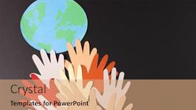  Presentation with humanitarian aid - Slides having paper-cut-out-of-multi background and a coral colored foreground