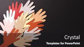  Presentation with humanitarian aid - PPT theme with paper-cut-out-of-multi background and a black colored foreground