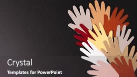  Presentation with humanitarian aid - Slide deck with paper-cut-out-of-multi background and a dark gray colored foreground