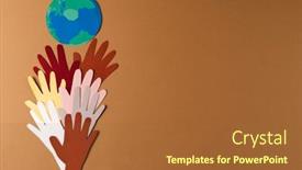  Presentation with humanitarian aid - PPT theme featuring paper-cut-out-of-multi background and a red colored foreground