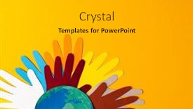  Presentation with humanitarian aid - Slides enhanced with paper-cut-out-of-multi background and a light gray colored foreground