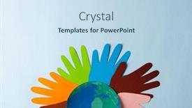  Presentation with humanitarian aid - Slide deck consisting of paper-cut-out-of-multi background and a sky blue colored foreground