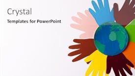  Presentation with humanitarian aid - Presentation having paper-cut-out-of-multi background and a pink colored foreground