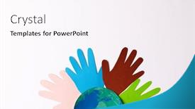  Presentation with humanitarian aid - PPT layouts enhanced with paper-cut-out-of-multi background and a sky blue colored foreground