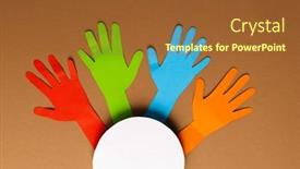  Presentation with humanitarian aid - Presentation having paper-cut-out-of-multi background and a tawny brown colored foreground