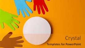  Presentation with humanitarian aid - Slide set consisting of paper-cut-out-of-multi background and a gold colored foreground