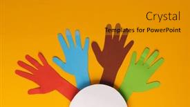  Presentation with humanitarian aid - Slide deck having paper-cut-out-of-multi background and a gold colored foreground