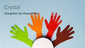  Presentation with humanitarian aid - Slide set enhanced with paper-cut-out-of-multi background and a light blue colored foreground