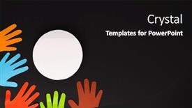  Presentation with humanitarian - Slide set having paper-cut-out-of-multi background and a black colored foreground