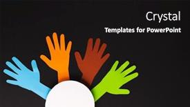  Presentation with humanitarian - Slide set featuring paper-cut-out-of-multi background and a black colored foreground