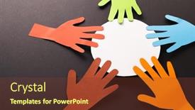  Presentation with humanitarian - Presentation having paper-cut-out-of-multi background and a tawny brown colored foreground