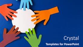  Presentation with humanitarian - Slide set enhanced with paper-cut-out-of-multi background and a navy blue colored foreground