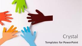  Presentation with humanitarian aid - Slide set enhanced with paper-cut-out-of-multi background and a sky blue colored foreground